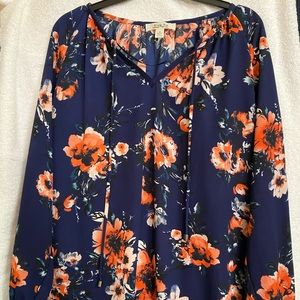 Krazy Kat Foral Long Sleeve Top